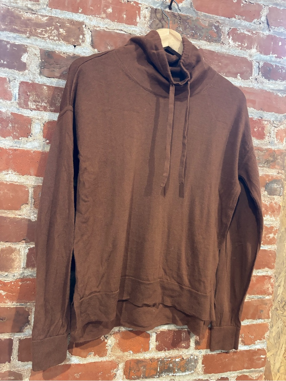 Banana Republic Brown Cowl Neck Drawstring Sweater